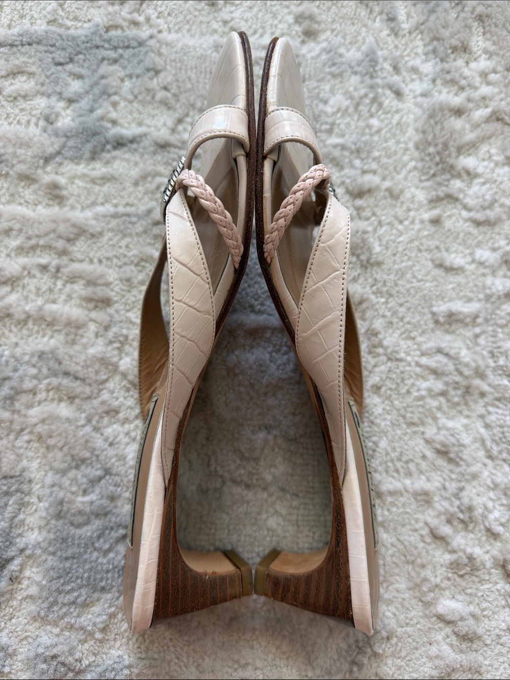 Brighton Women's Pale Blush Pink Leather Slide Mules - Picture 5 of 6